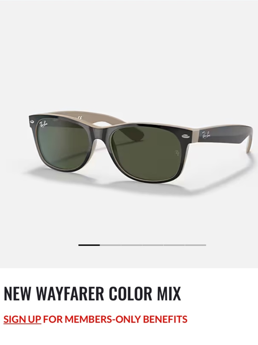 Ray-Ban Wayfarer Color Mix Sunglasses - Black/Cream
